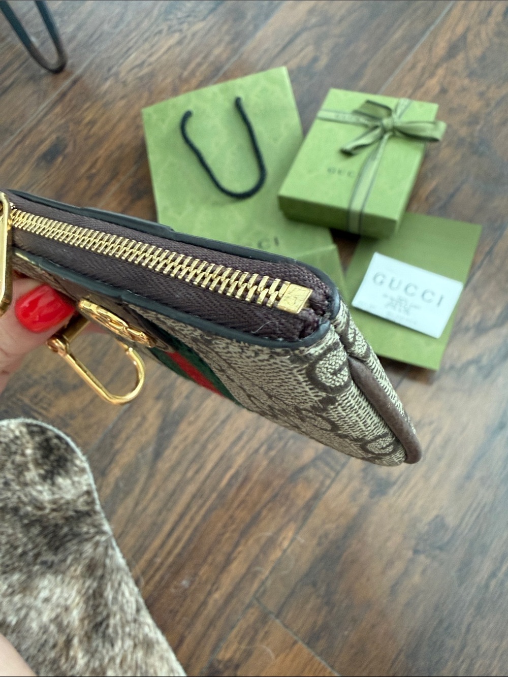 Gucci GG Supreme Canvas Ophidia Key Pouch - Picture 12 of 13